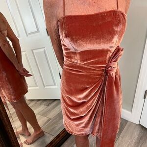 Cinq à Sept Velvet Strapless Dress in Rose